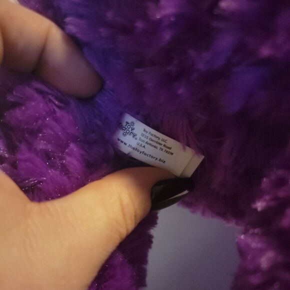 Toy Factory Plush Purple Polka Dot Bear with Ribbon 18" Super Soft 2017 - Picture 8 of 8